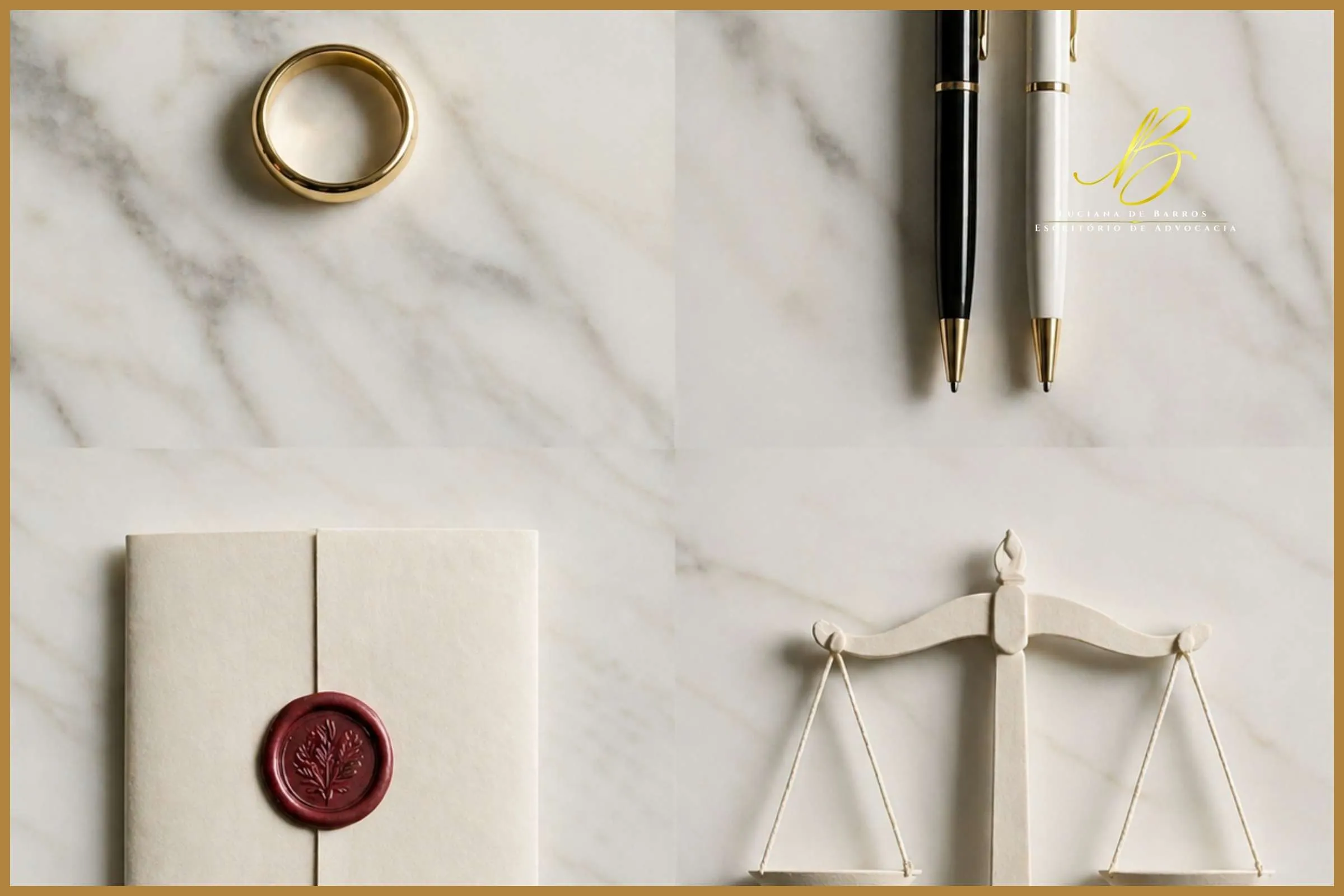 Os quatro regimes de bens no casamento: comunhão parcial, comunhão universal, separação total e participação final nos aquestos Representação visual dos quatro regimes de bens no casamento previstos no Código Civil brasileiro